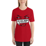 Womens T-Shirt "Hey Kids Want To Buy BTC"