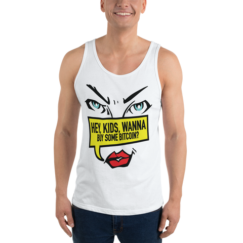 Mens Tank Top "Hey Kids Want to Buy BTC"