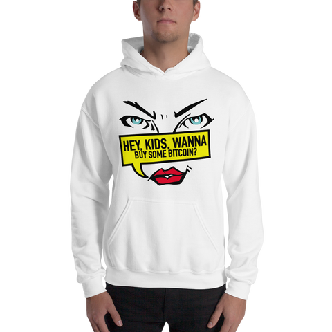 Mens Hoodie "Hey Kids Want to Buy BTC"