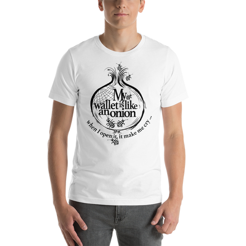 Mens T-Shirt "My Wallet Is Like An Onion BW"