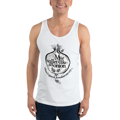 Mens Tank Top "My Wallet Is Like An Onion BW"