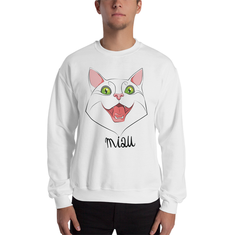 Mens Sweatshirt "MIAU CAT"